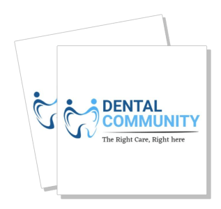 dental community logo with slogan design template