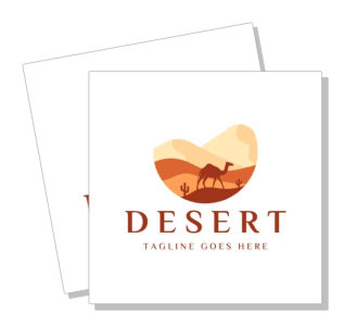 desert camel minimalist logo design with tagline placeholder template