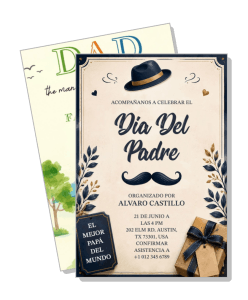 dia del padre spanish fathers day celebration invitation card template