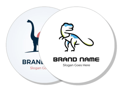 dinosaur themed brand logos with slogans template