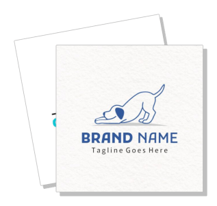dog silhouette brand logo design template