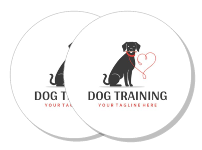 dog training logo with heart leash design template