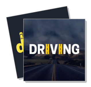 driving course poster with highway road background template
