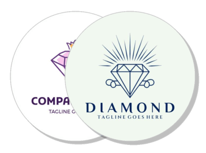 dual diamond logo design with tagline templates