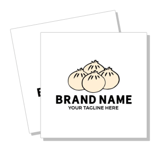 dumpling logo design template with brand name and tagline