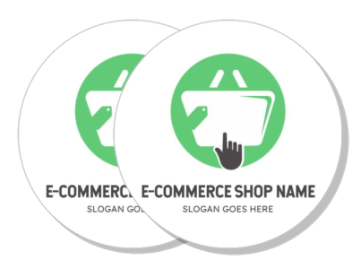 e commerce shop logo design template with placeholder slogan