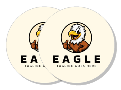 eagle mascot logo design with thumbs up and tagline template