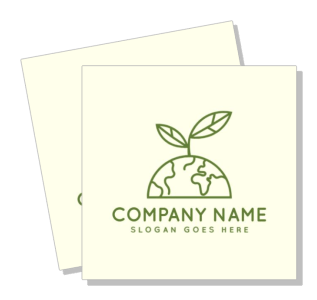eco friendly company logo design with earth and leaf illustration template