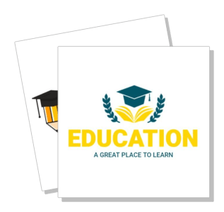 education logo design with graduation cap and open book motif template