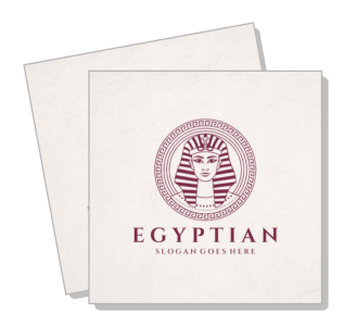 egyptian themed logo design with sphinx and ancient symbols template