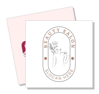 elegant beauty salon logo template with slogan placeholder