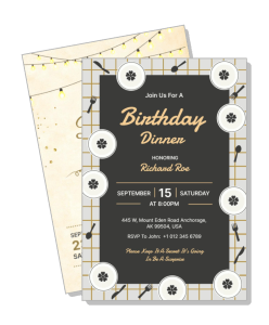 elegant birthday dinner invitation card design template