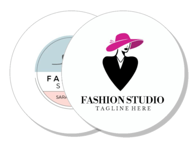 elegant fashion studio logo with feminine hat design template