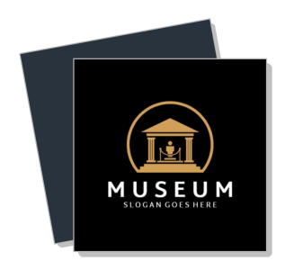 elegant museum logo design with placeholder text template