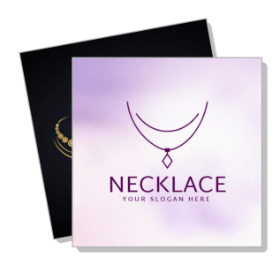 elegant necklace logo design template with placeholder slogan