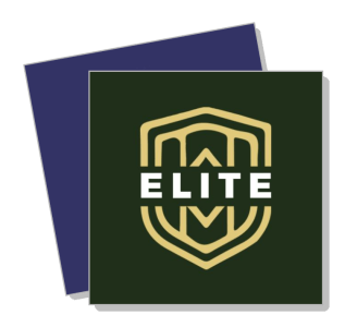 elite gold emblem on dark background template