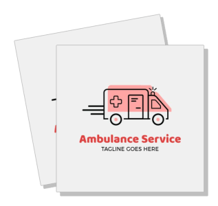 emergency ambulance service logo design template