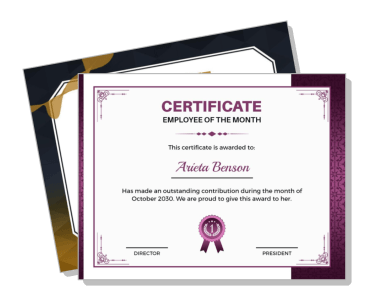 employee of the month certificate award template