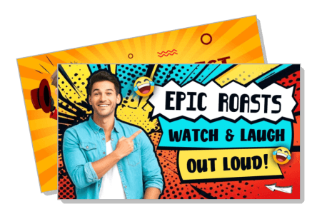 epic roasts comedy show thumbnail watch and laugh design template