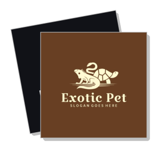 exotic pet shop logo design turtle and lizard icon dark brown background template