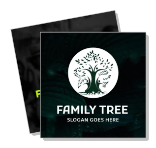 family tree logo design with slogan placeholder template