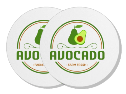 farm fresh avocado logo design with green fruit illustration template