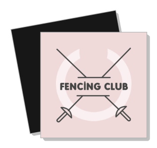 fencing club logo design with swords on light background template