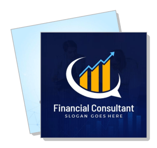 financial consultant logo with rising chart design template