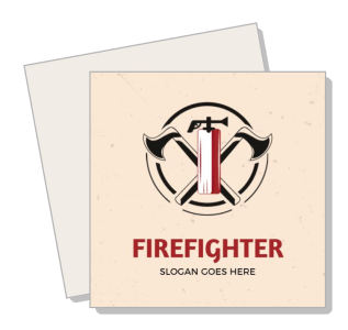 firefighter logo with axes and hydrant template