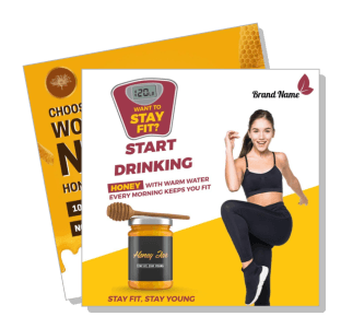 fitness promotion drink honey health benefits banner template