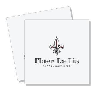 fleur de lis logo design with slogan on white background template