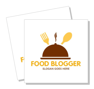 food blogger logo design fork spoon dome cover graphic template