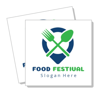 food festival logo design with fork and spoon icons template