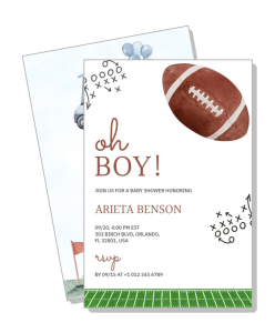 football themed baby shower invitation oh boy celebration template
