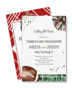 football themed birthday party invitation design template