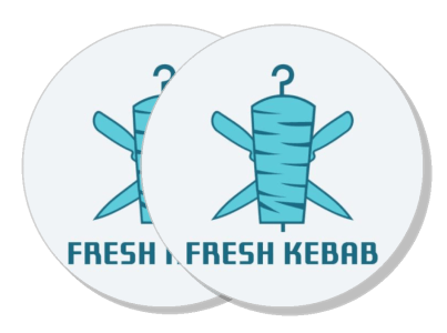 fresh kebab logo design with doner graphic and text template