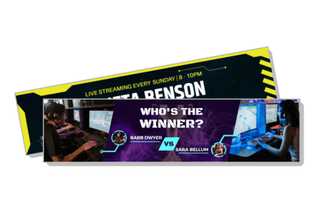 gaming live stream banner design competition poster template