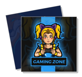 gaming zone illustration with girl holding controller template