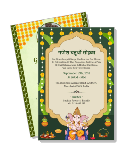 ganesh chaturthi invitation card ganesha design celebration details template