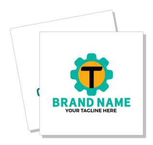 gear logo design template with letter t and tagline