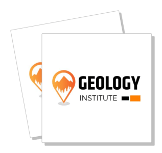 geology institute logo design with mountain icon template