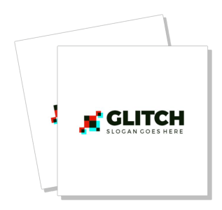 glitch logo design with placeholder slogan template