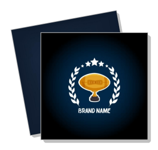 golden trophy brand logo design with laurel wreath and stars template