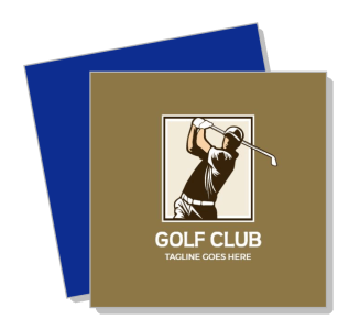 golf club logo design mockup silhouette of golfer swinging template