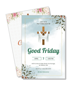 good friday celebration invitation card design template