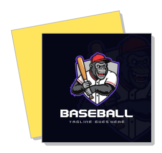 gorilla mascot baseball logo design with bat and red cap template