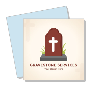 gravestone services business card design template