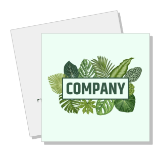 green tropical leaf themed company logo design template