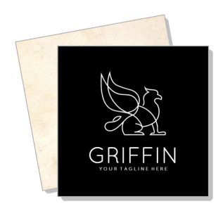 griffin logo black background minimalist design template