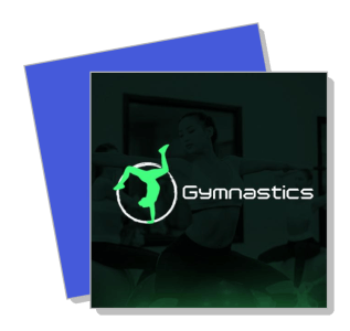 gymnastics training banner with gymnast silhouette template